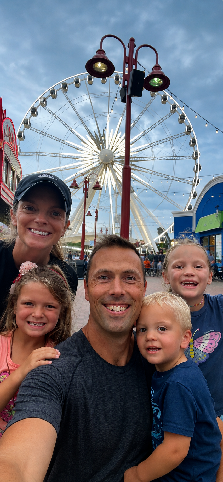 Keltie Taylor with her husband Jordan and their three kids